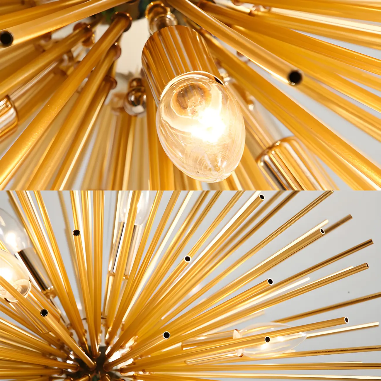 Gold Starburst Metal Modern Crystal Chandelier Light Image - 8 | homeyfad