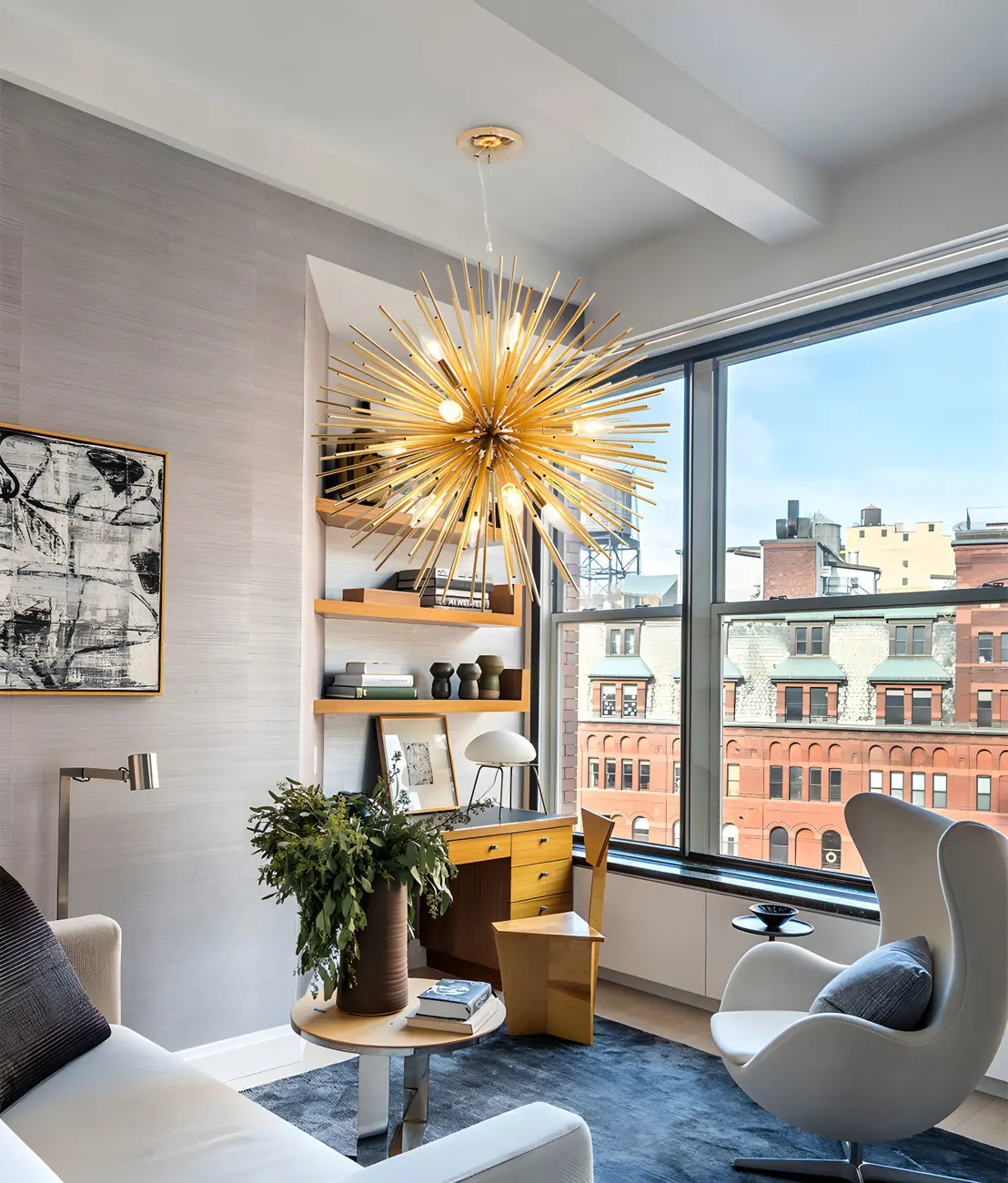 Gold Starburst Metal Modern Crystal Chandelier Light Image - 3 | homeyfad