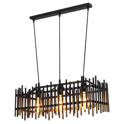 Industrial Black Metal Cage Chandelier for Kitchen Image - 8