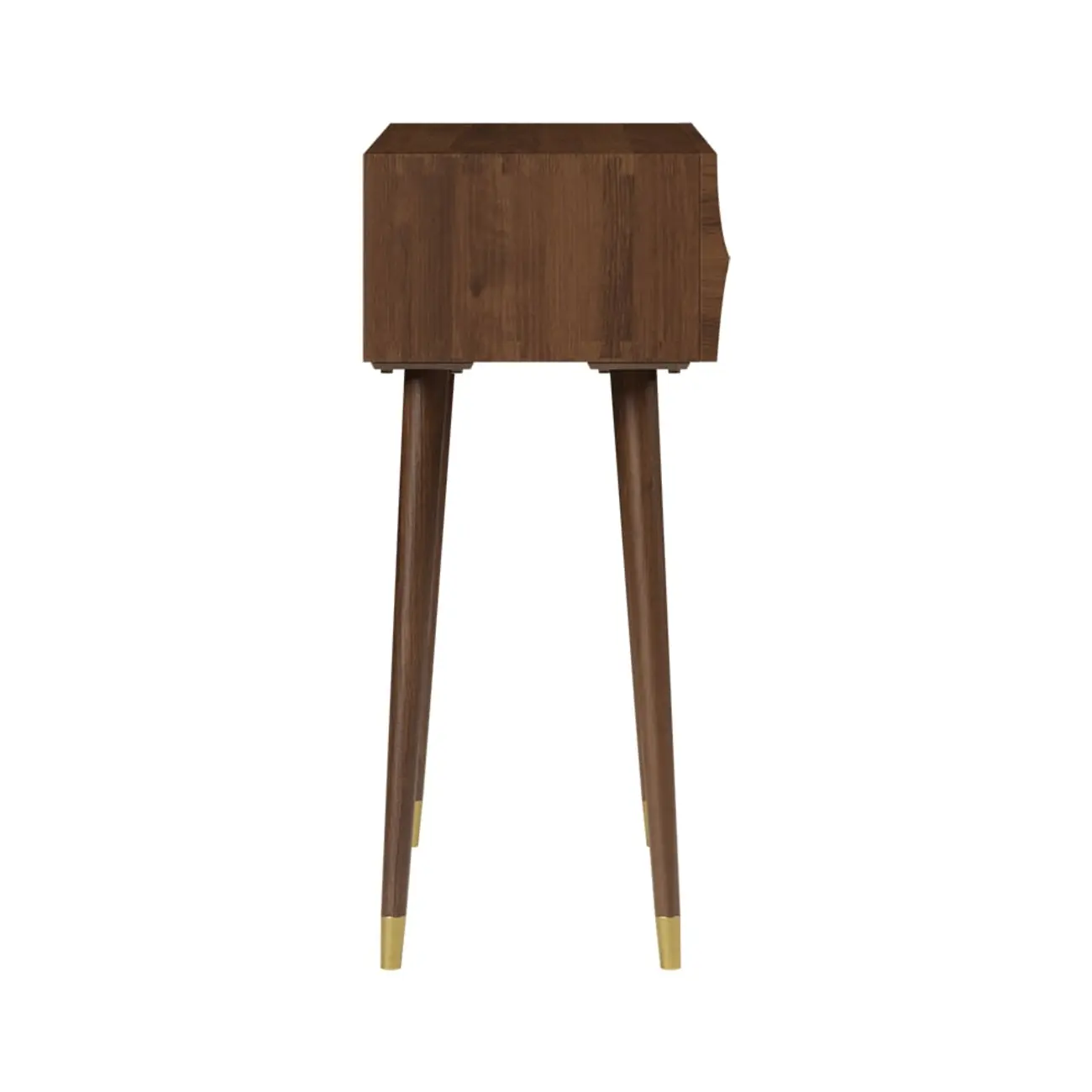 Retro Wave Carved Walnut Wooden 3 Drawers Console Table Image - 8 | homeyfad