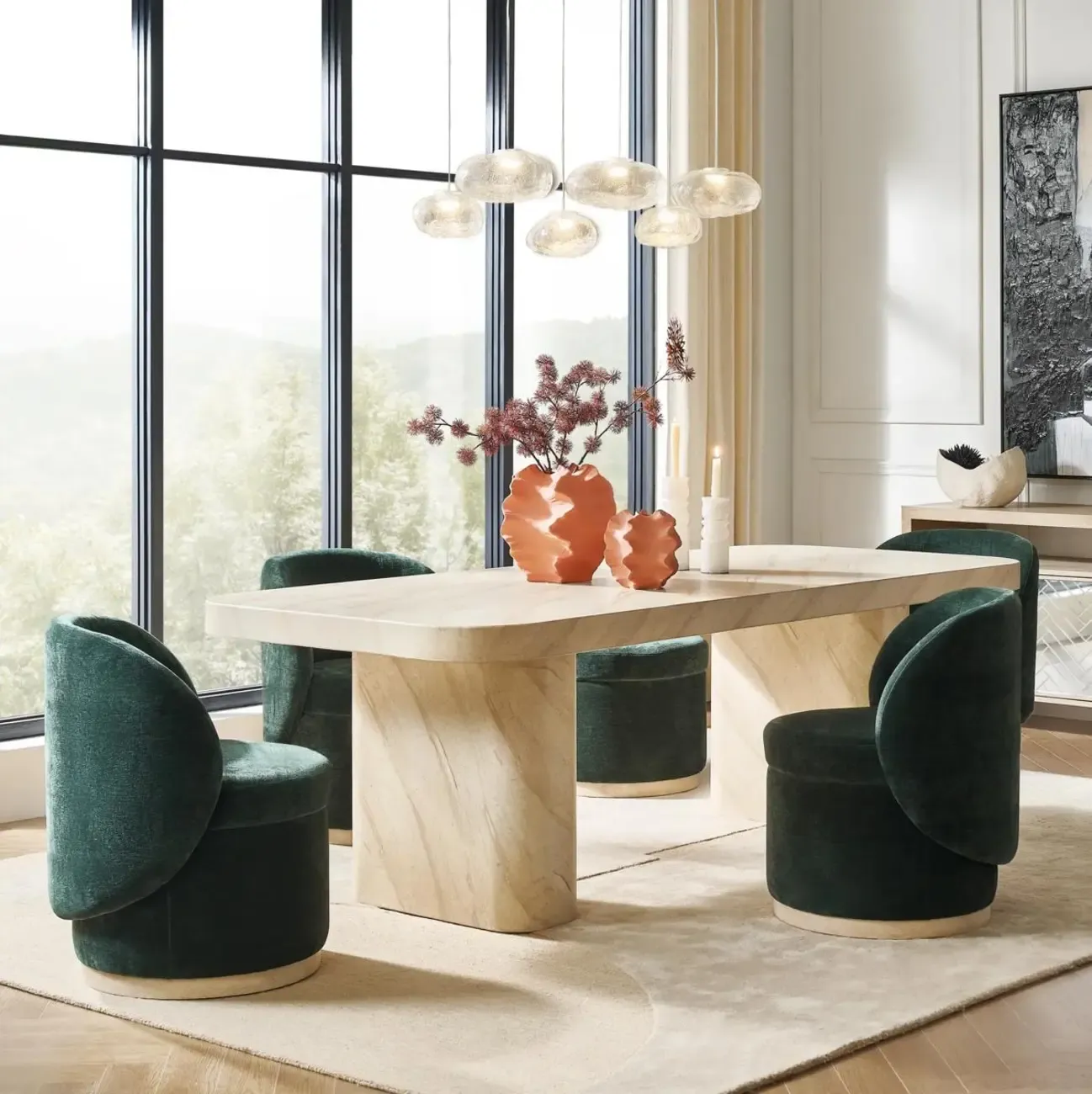 Modern Art LED Glass Island Chandelier Image - 3