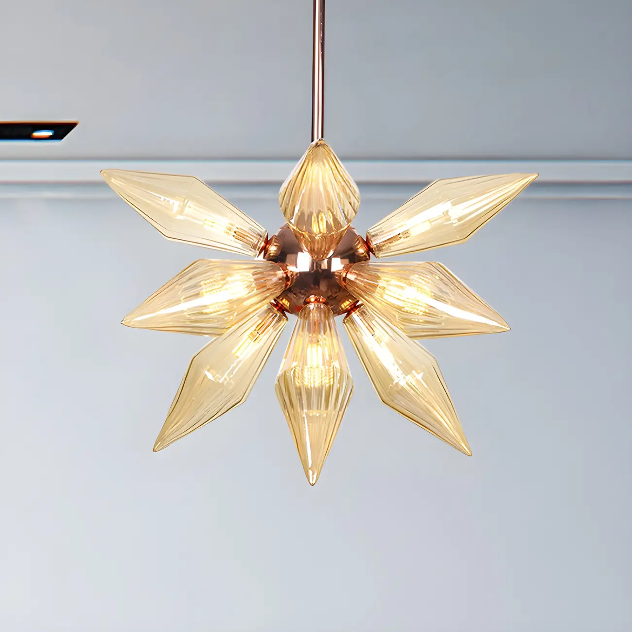 Modern Flower-Shaped Glass Chandelier for Living Room Image - 51 | homeyfad