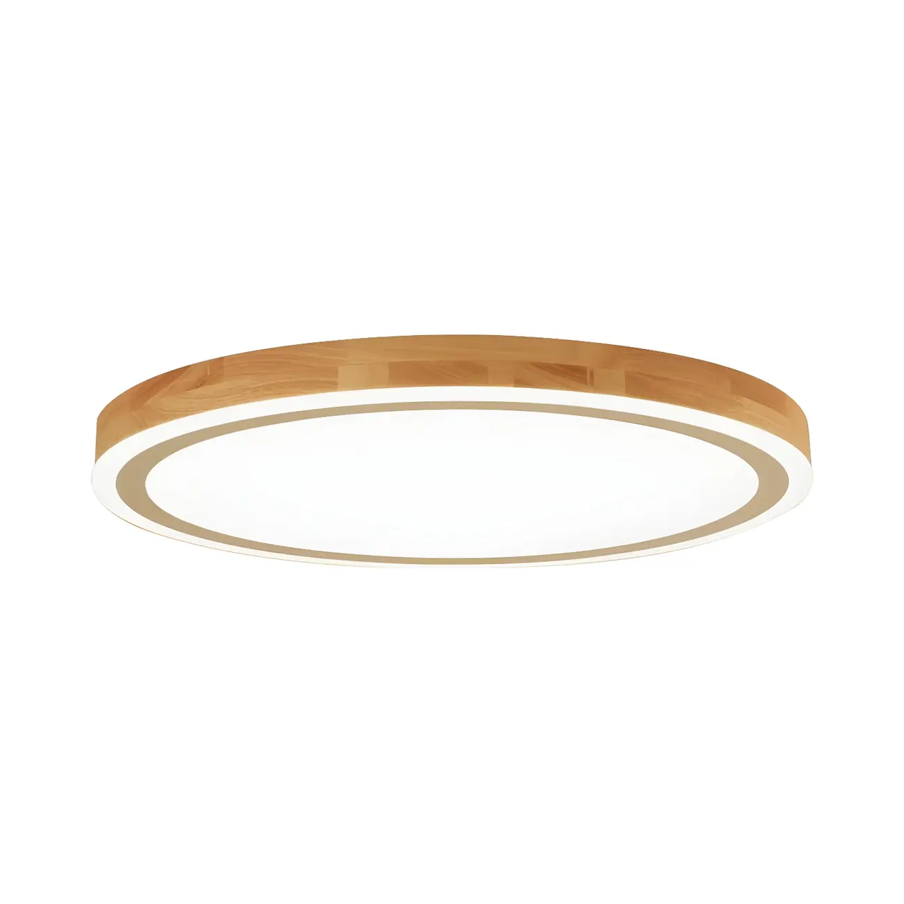 Contemporary Natural Wood LED Flush Ceiling Light Image - 11 | homeyfad