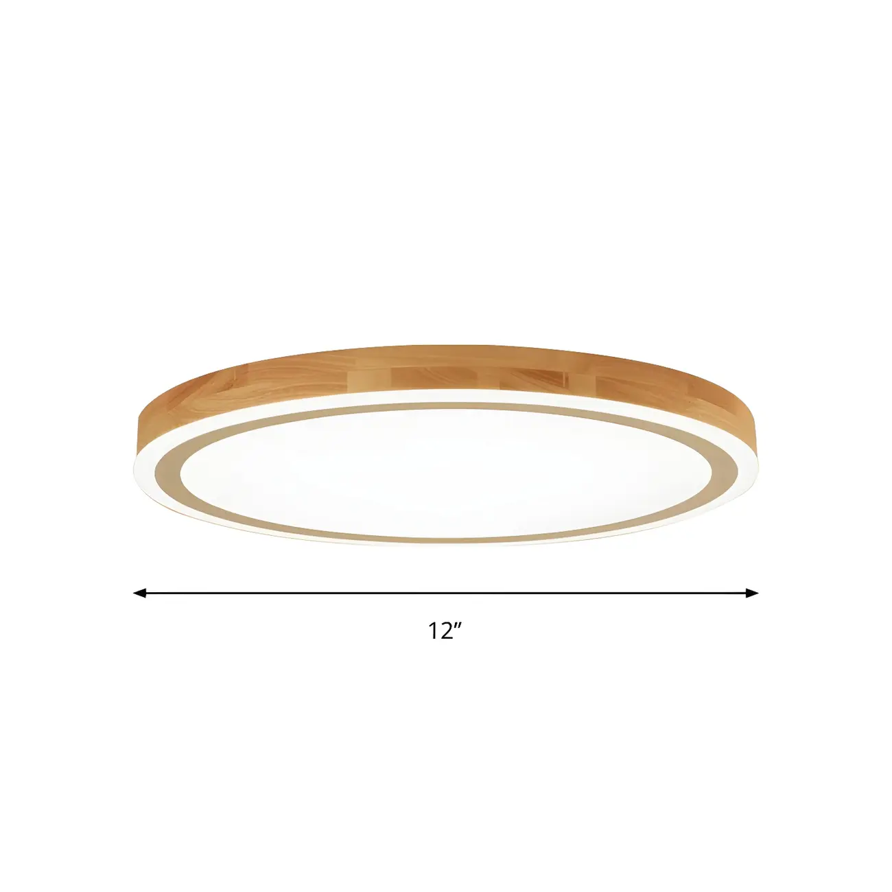 Contemporary Natural Wood LED Flush Ceiling Light Image - 12 | homeyfad