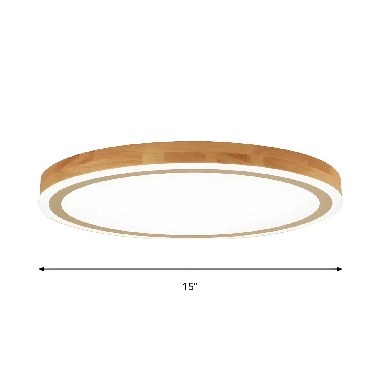 Contemporary Natural Wood LED Flush Ceiling Light Image - 13 | homeyfad