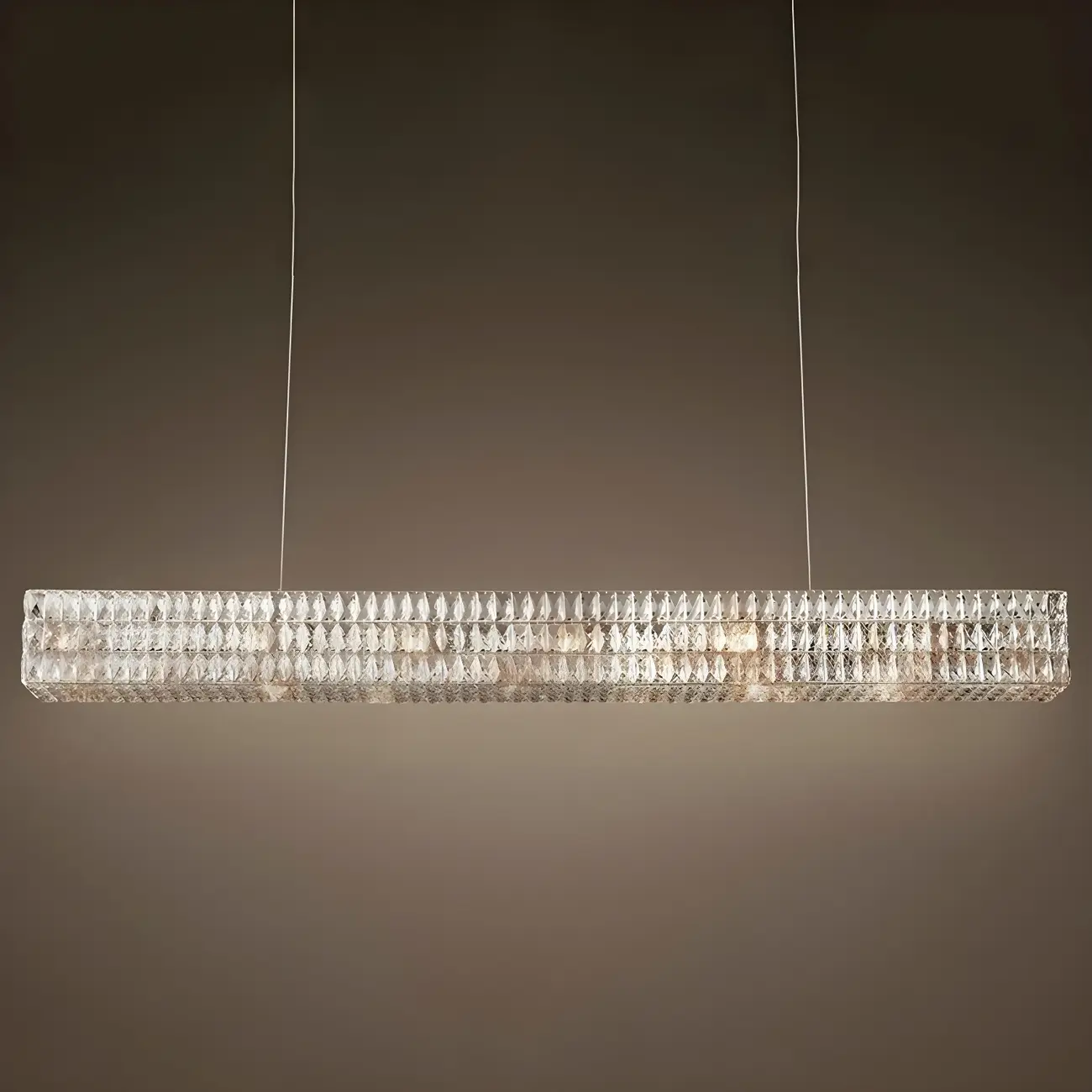 Modern Clear Crystal Rectangular Pendant Light Image - 6 | homeyfad