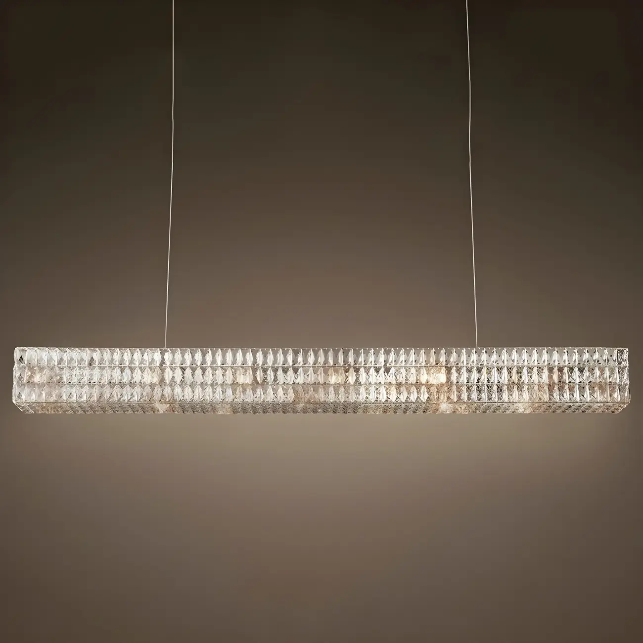 Modern Clear Crystal Rectangular Pendant Light Image - 11 | homeyfad