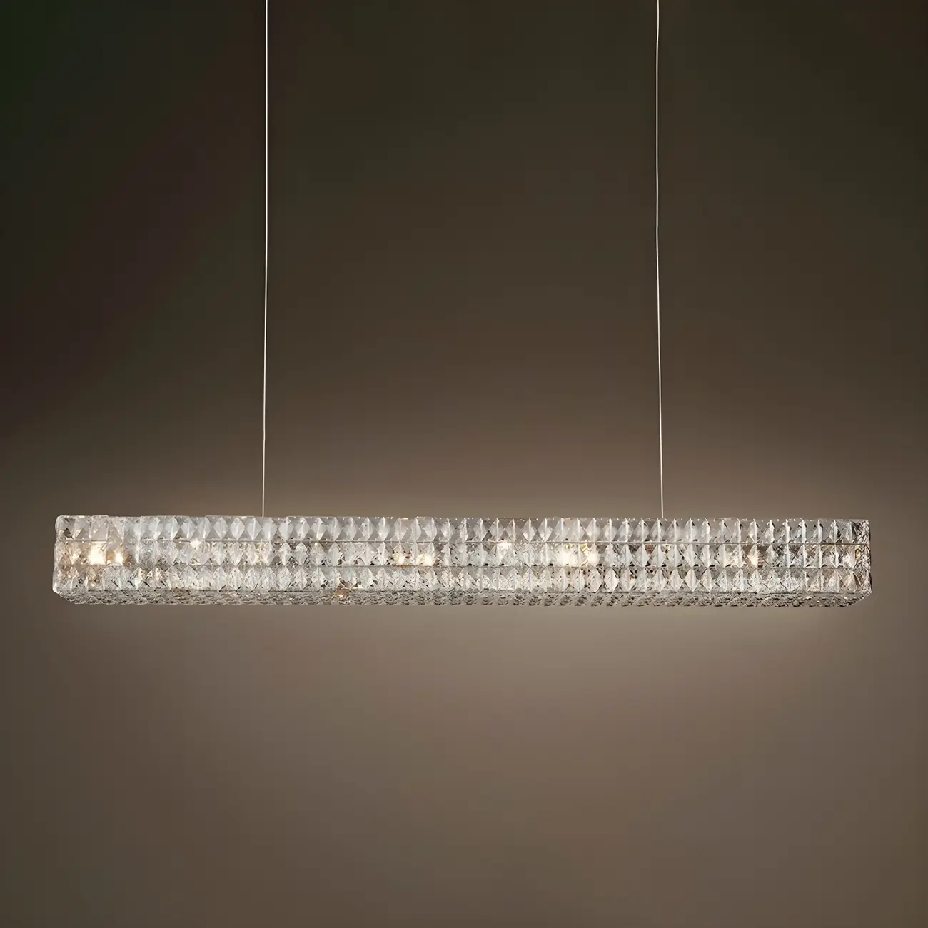 Modern Clear Crystal Rectangular Pendant Light Image - 12 | homeyfad