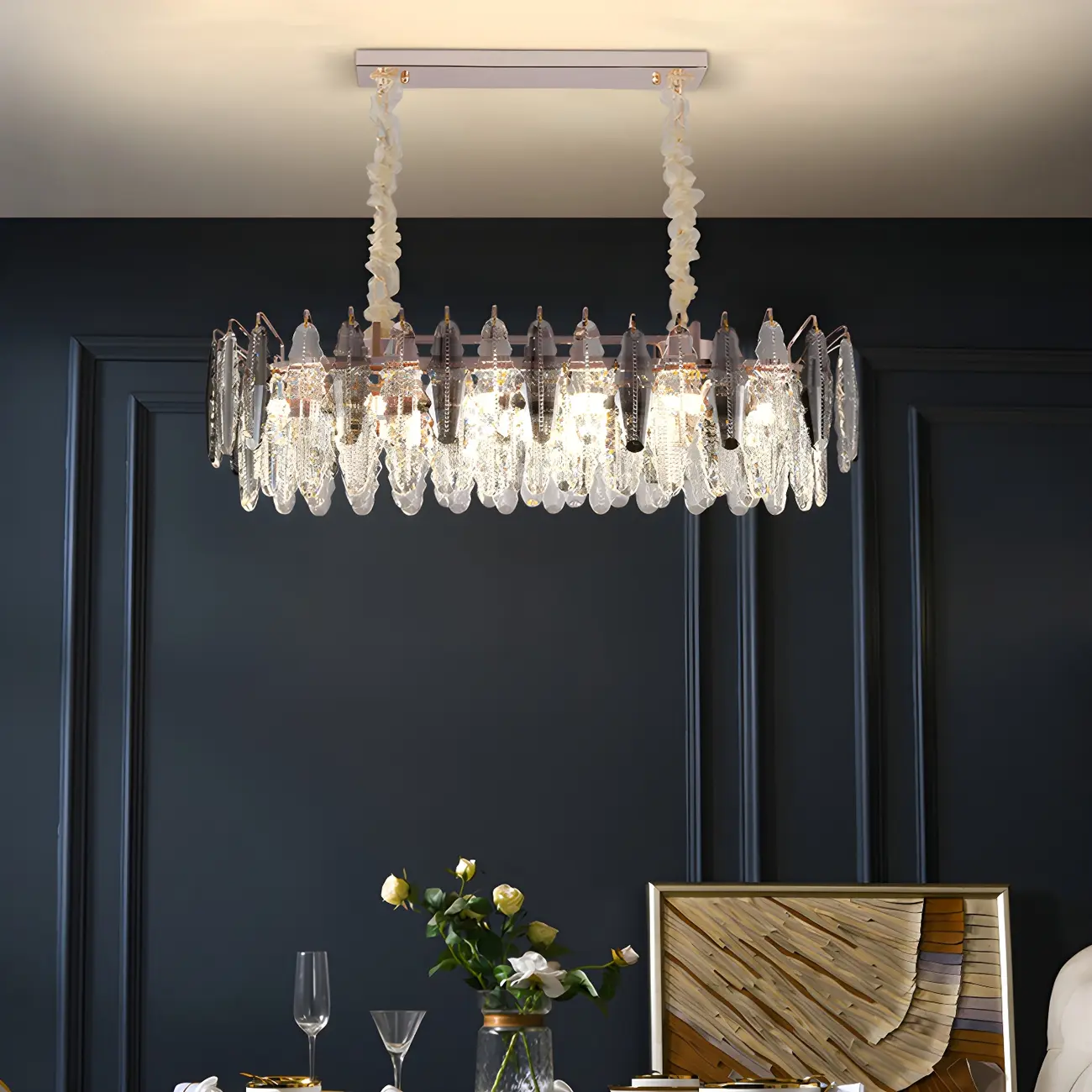 Contemporary Gold Crystal Island Pendant Light Image - 1 | homeyfad