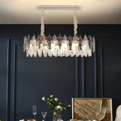 Contemporary Gold Crystal Island Pendant Light Image - 1