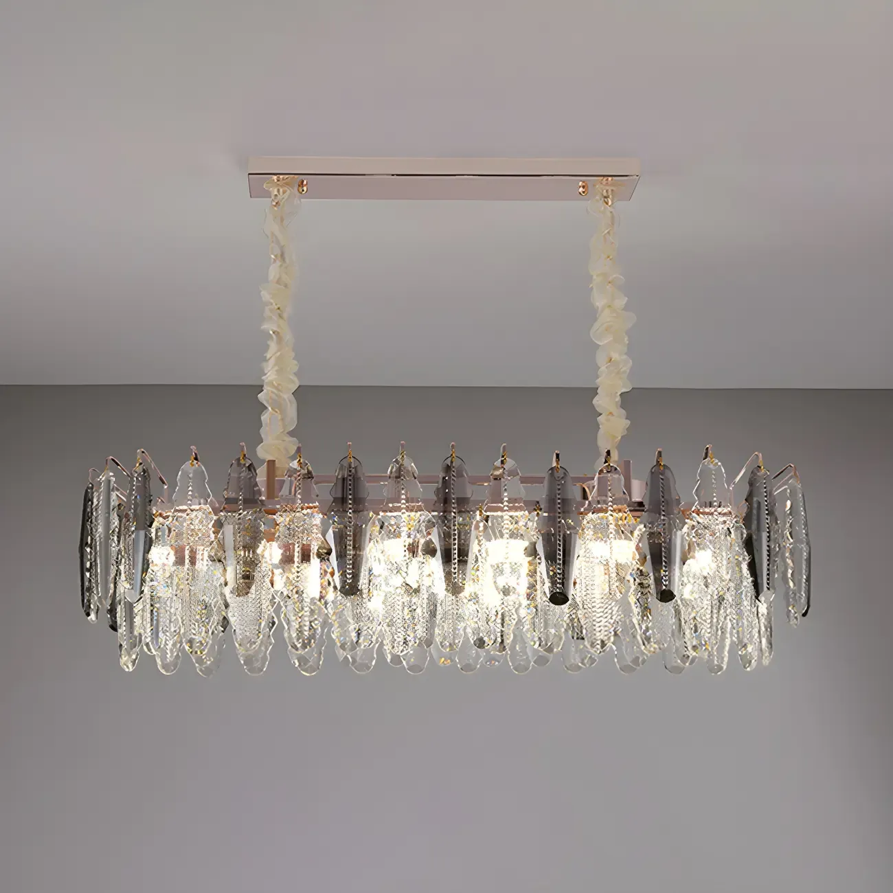 Contemporary Gold Crystal Island Pendant Light Image - 5