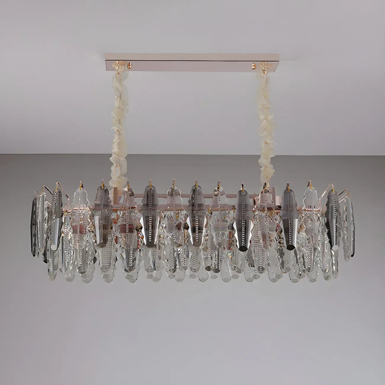 Contemporary Gold Crystal Island Pendant Light Image - 9