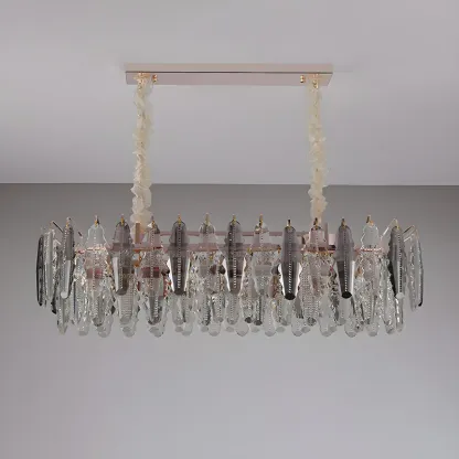Contemporary Gold Crystal Island Pendant Light Image - 9