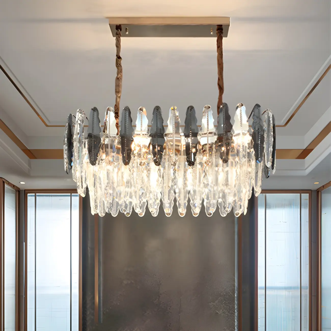 Contemporary Gold Crystal Island Pendant Light Image - 10 | homeyfad
