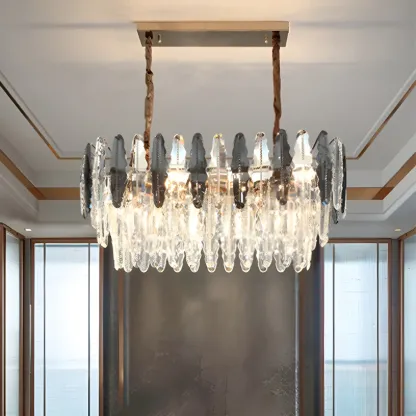 Contemporary Gold Crystal Island Pendant Light Image - 10