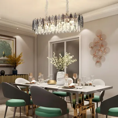 Contemporary Gold Crystal Island Pendant Light Image - 11