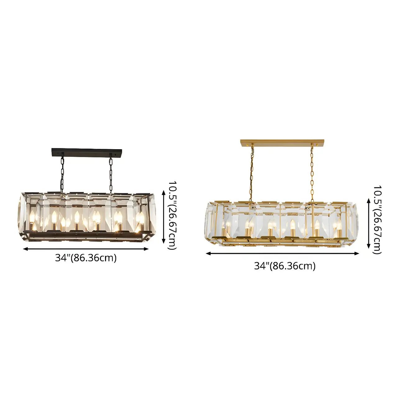 Modern Crystal Island Chandelier in Black and Gold Image - 8 | homeyfad