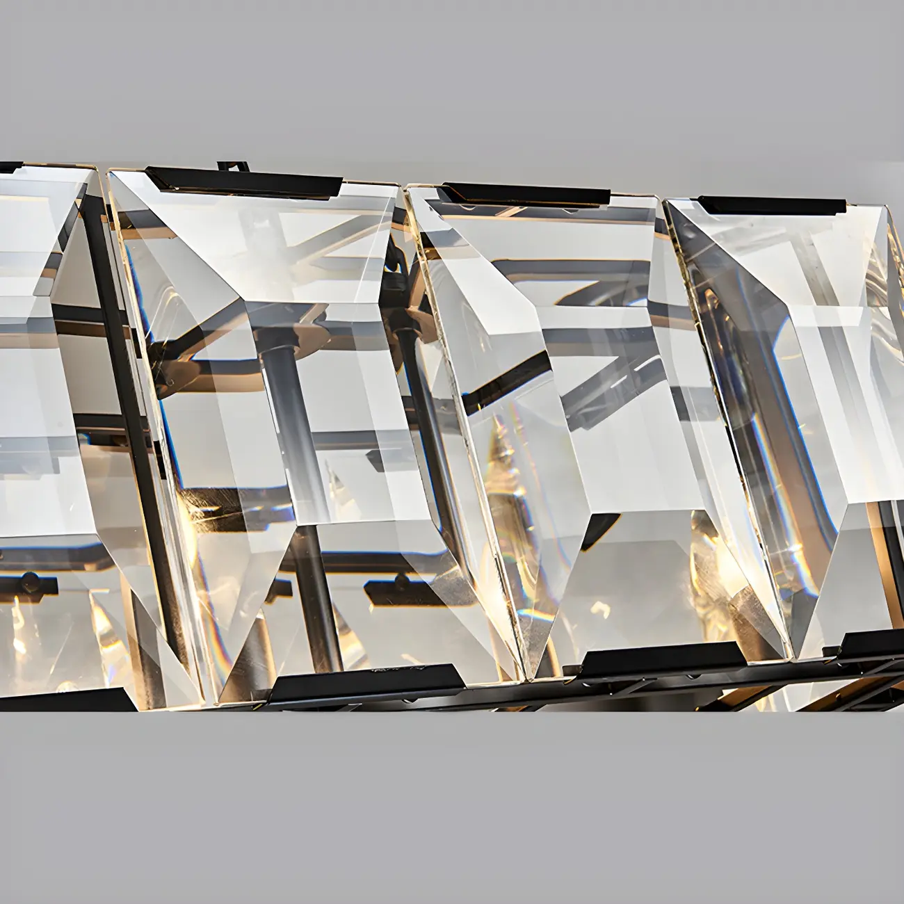 Modern Crystal Island Chandelier in Black and Gold Image - 13 | homeyfad