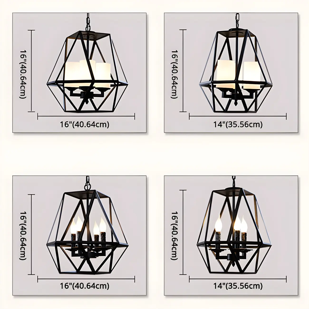 Black Geometric Iron Frame Modern Chandelier | homeyfad