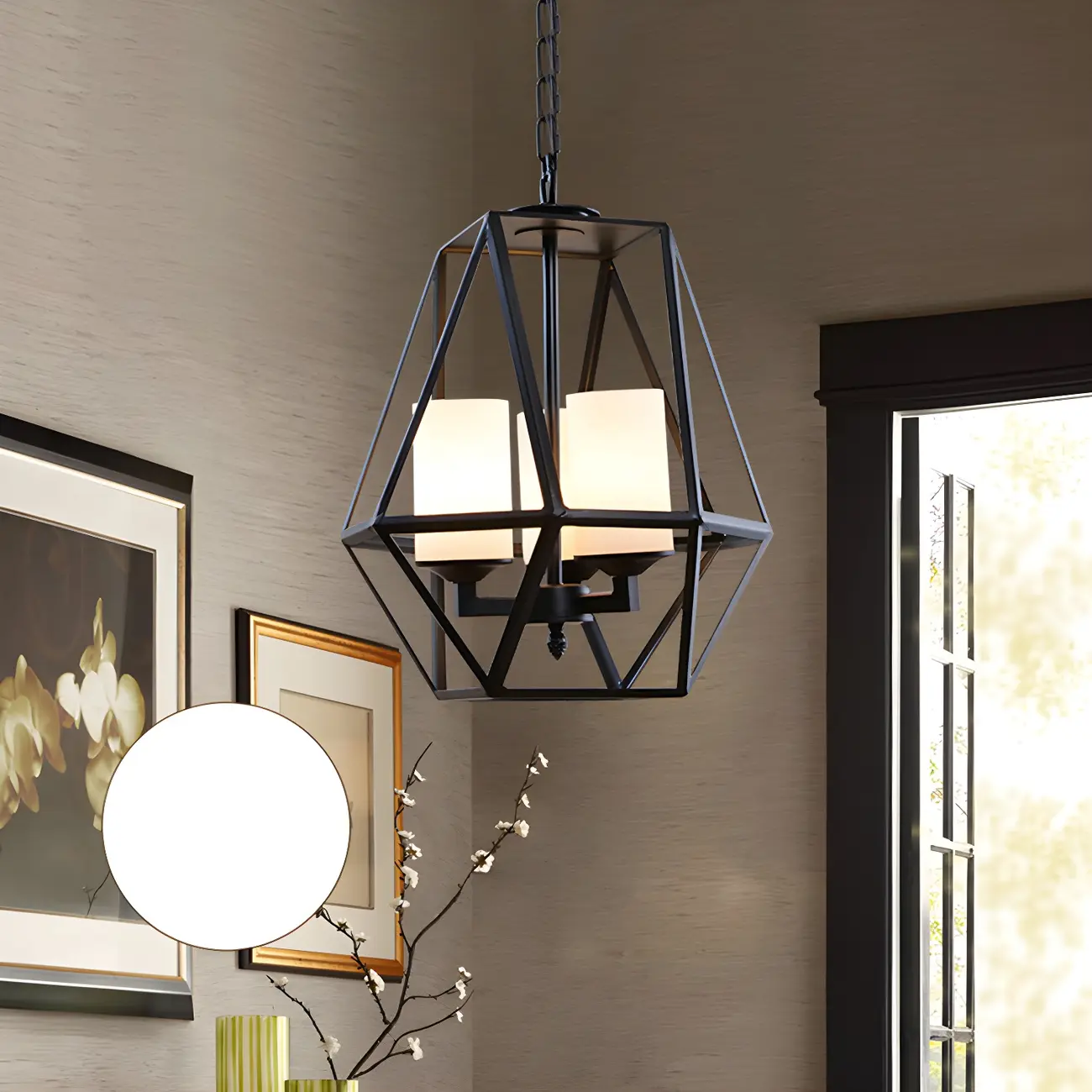Black Geometric Iron Frame Modern Chandelier | homeyfad