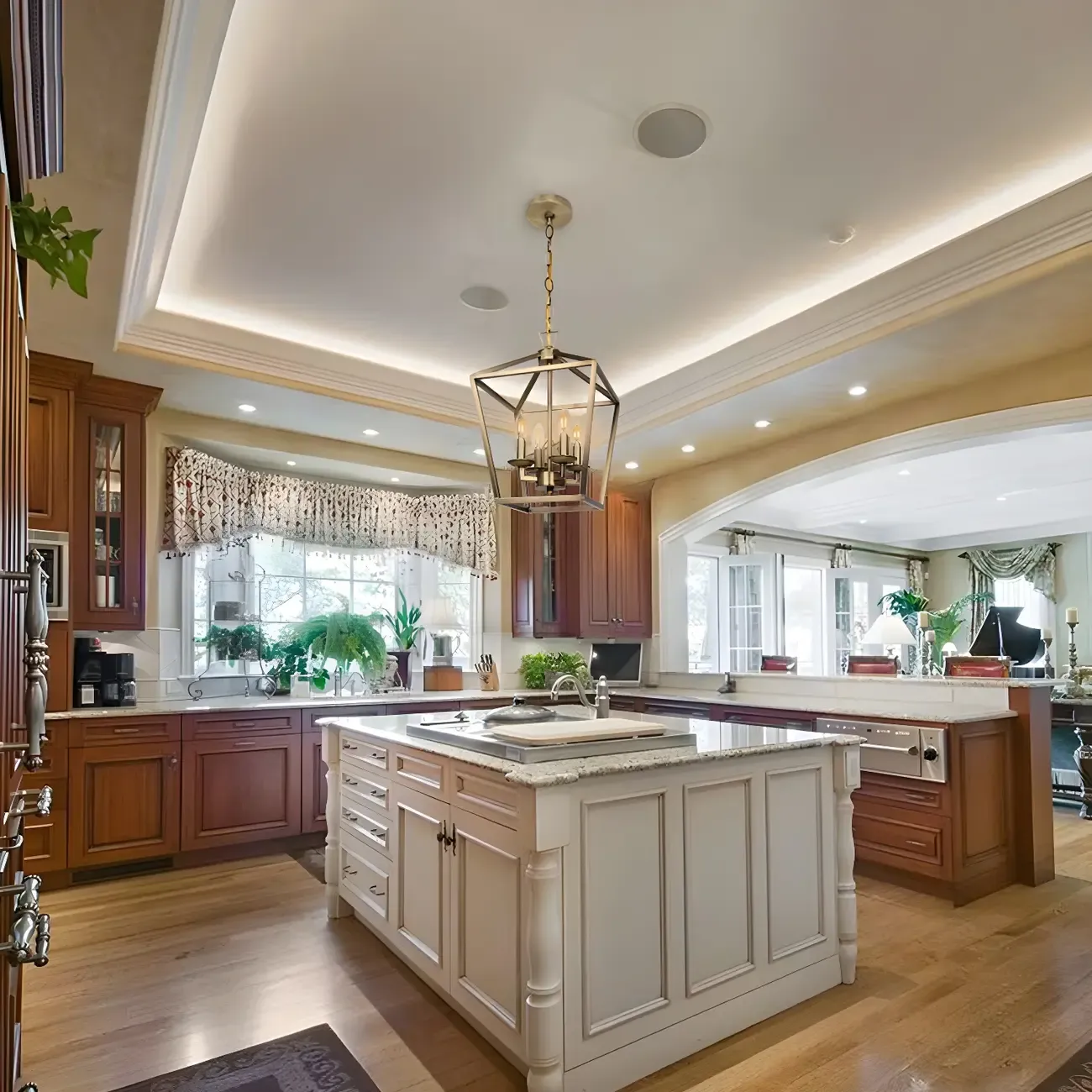 Black Square Metal Frame Modern Crystal Chandelier Image - 6