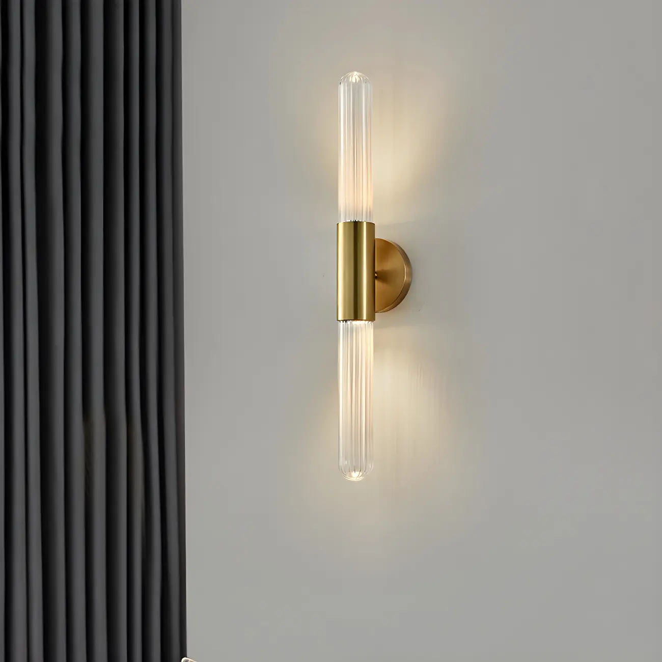 Cylinder Modern Brass 2-Light Vanity Light for Bathroom | homeyfad