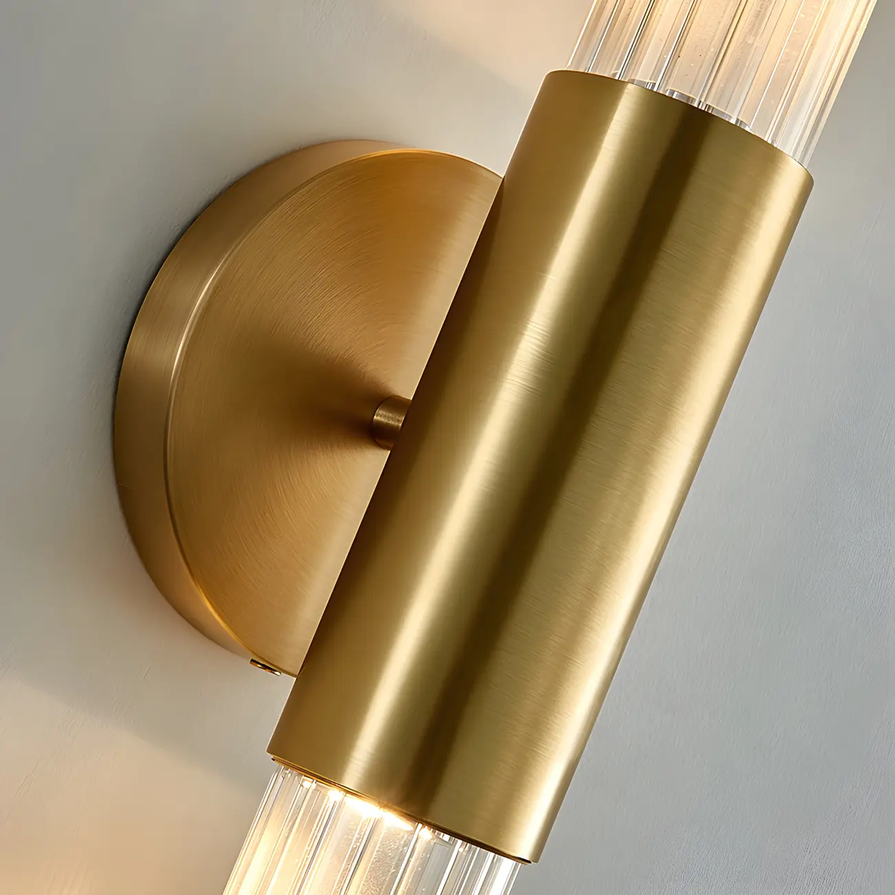 Cylinder Modern Brass 2-Light Vanity Light for Bathroom | homeyfad