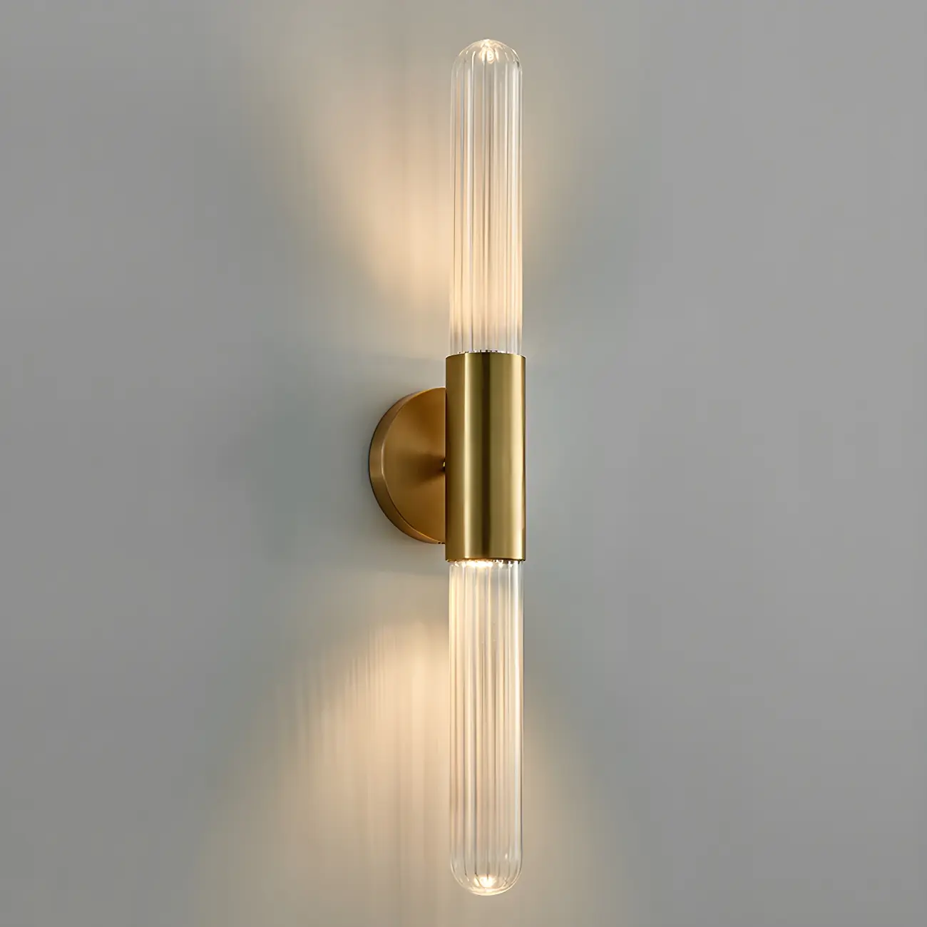 Cylinder Modern Brass 2-Light Vanity Light for Bathroom | homeyfad