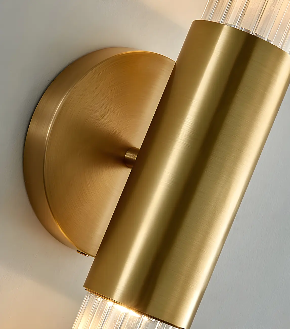 Cylinder Modern Brass 2-Light Vanity Light for Bathroom | homeyfad