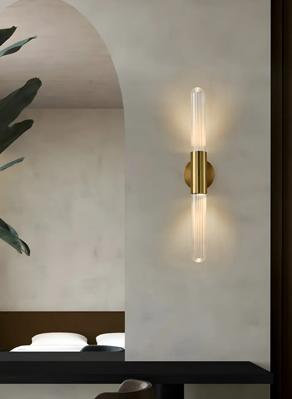 Cylinder Modern Brass 2-Light Vanity Light for Bathroom | homeyfad
