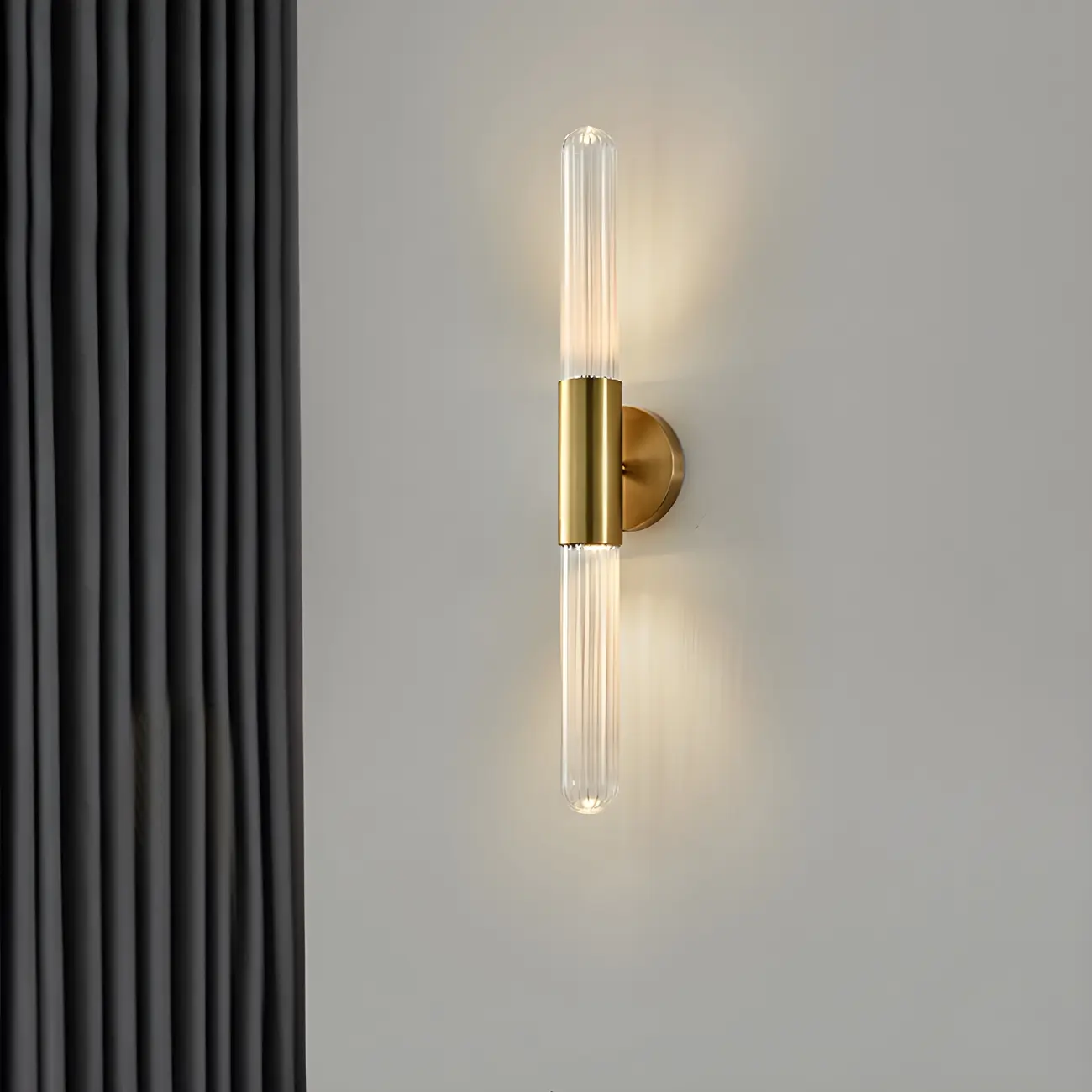 Cylinder Modern Brass 2-Light Vanity Light for Bathroom | homeyfad
