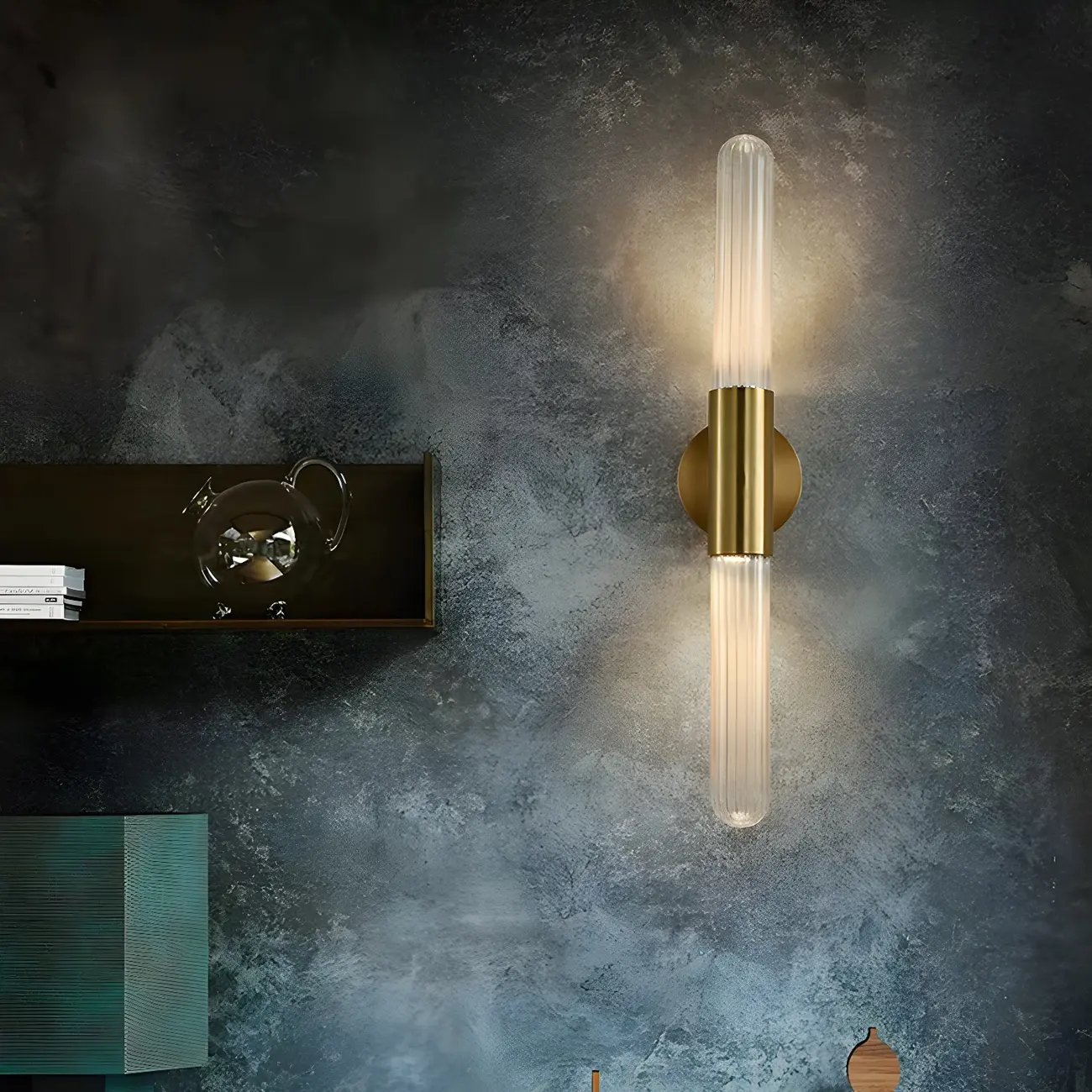 Cylinder Modern Brass 2-Light Vanity Light for Bathroom | homeyfad