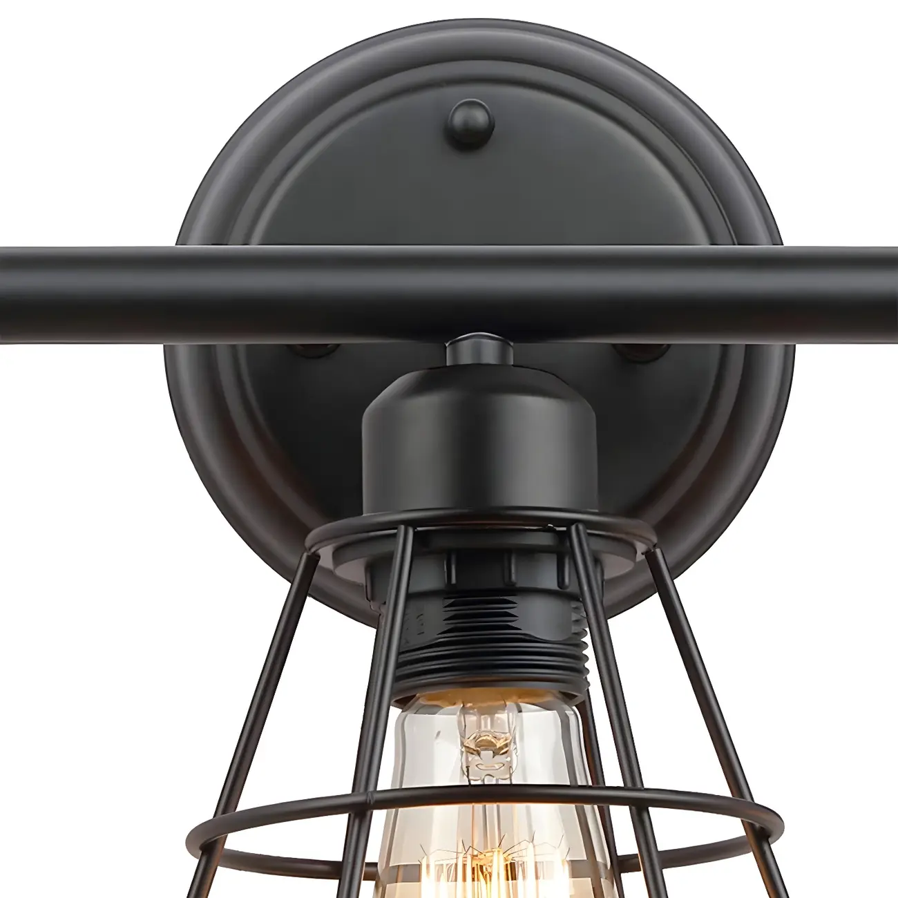 3-Light Industrial Metal Cage LED Vanity Light | homeyfad