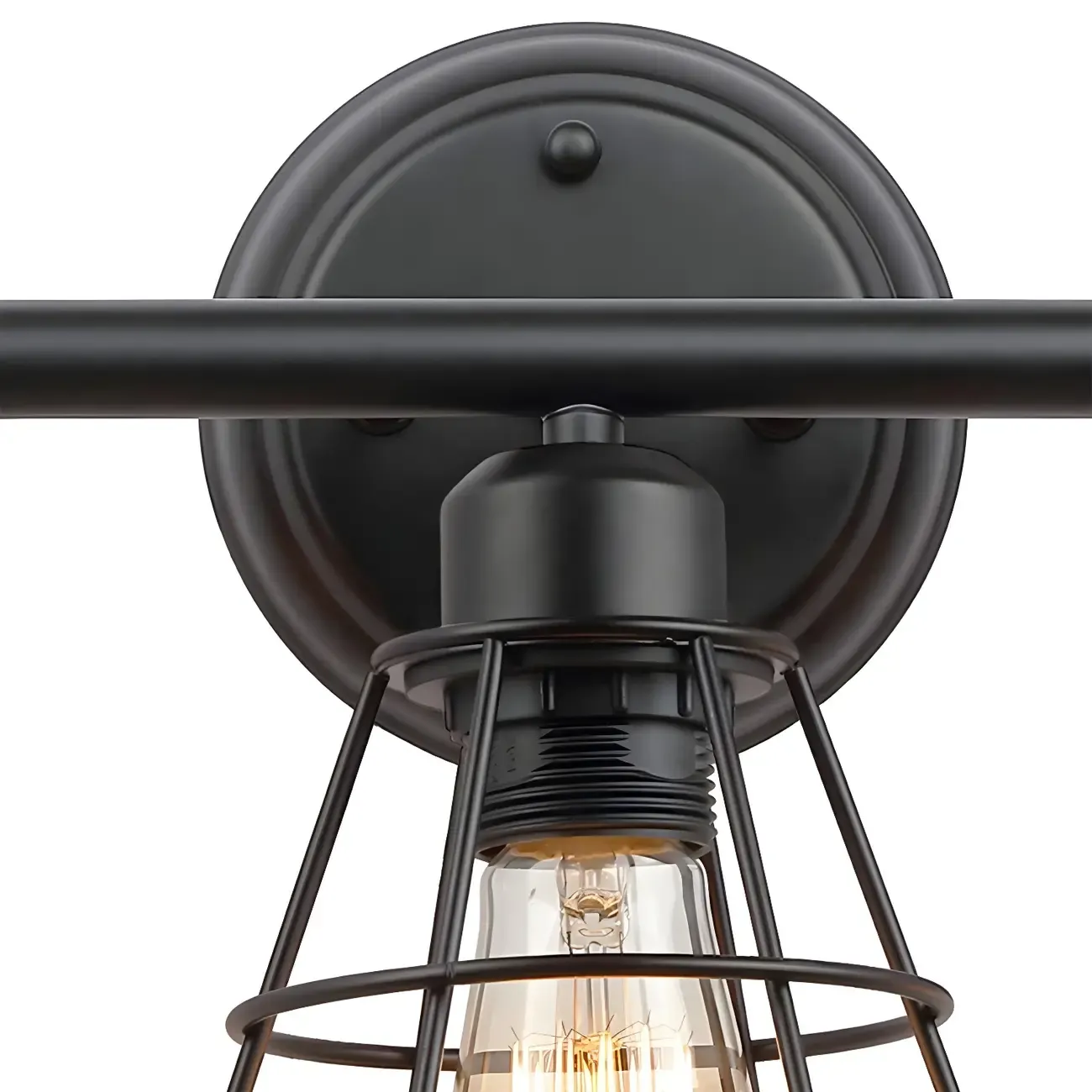 3-Light Industrial Metal Cage LED Vanity Light