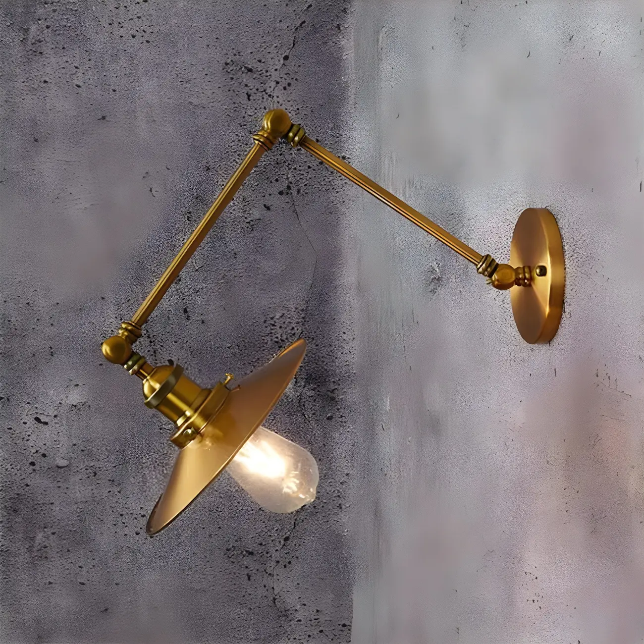 Retro Industrial Electroplated Copper Swing Arm Wall Light Image - 2 | homeyfad