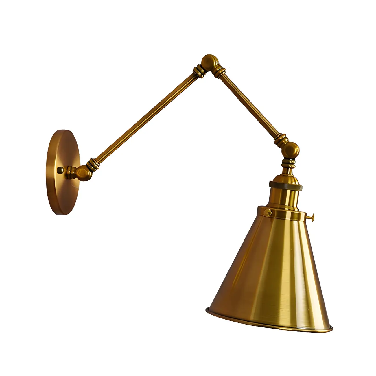 Retro Industrial Electroplated Copper Swing Arm Wall Light Image - 30 | homeyfad