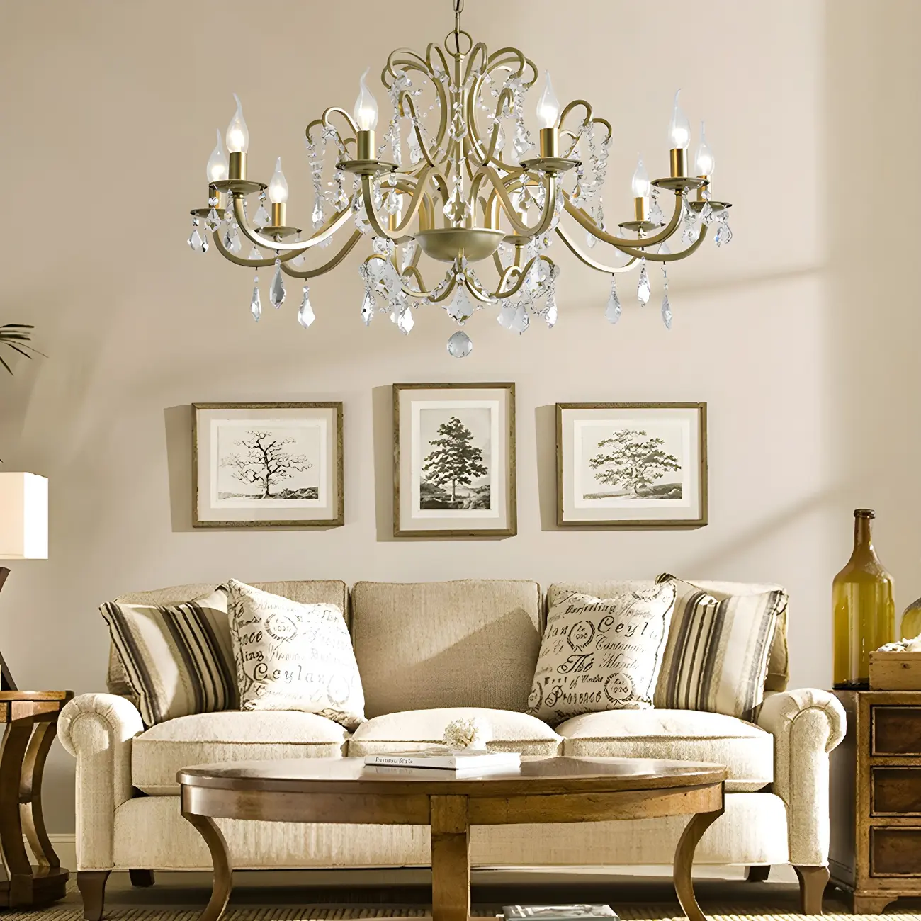 Gold Crystal Curved Metal Elegant Chandelier Light | homeyfad