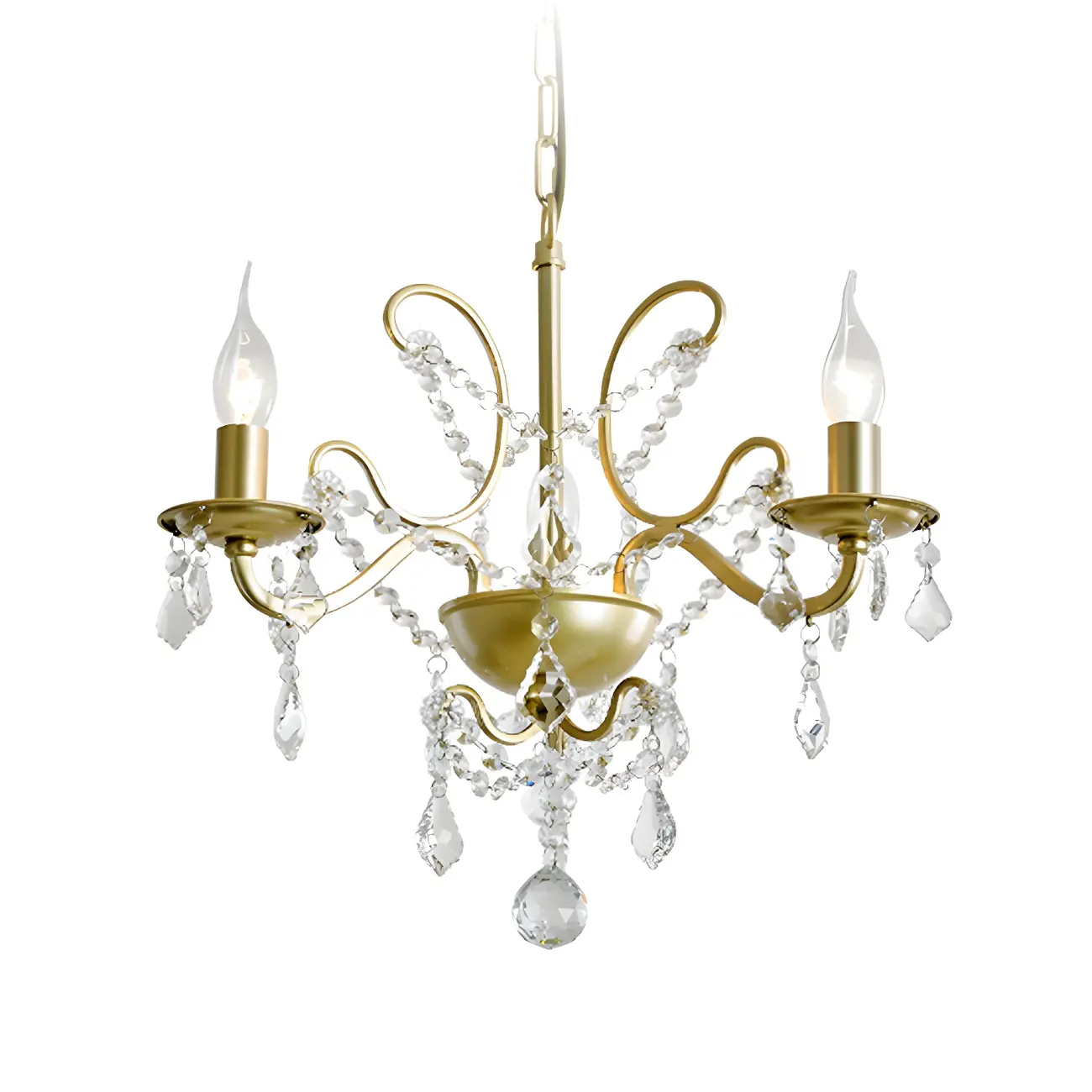 Gold Crystal Curved Metal Elegant Chandelier Light | homeyfad