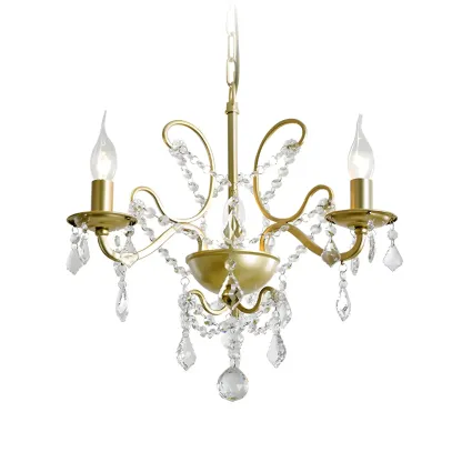 Gold Crystal Curved Metal Elegant Chandelier Light