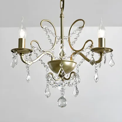 Gold Crystal Curved Metal Elegant Chandelier Light
