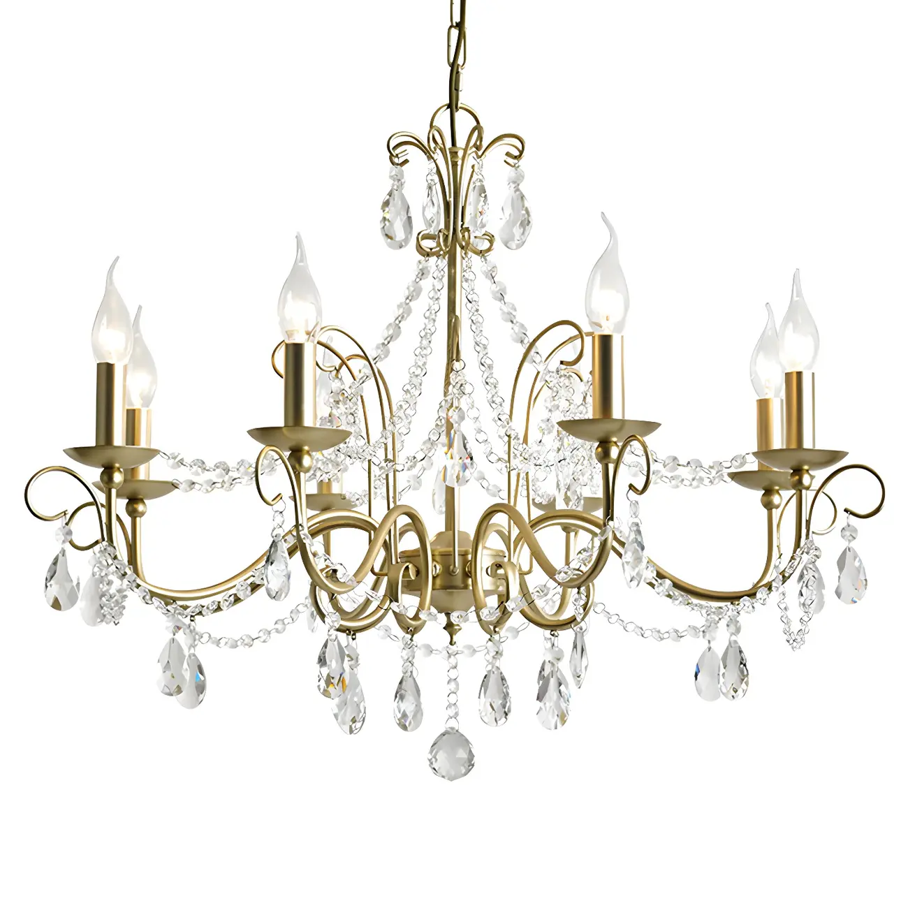 Gold Crystal Metal Elegant Classic Chandelier Light | homeyfad
