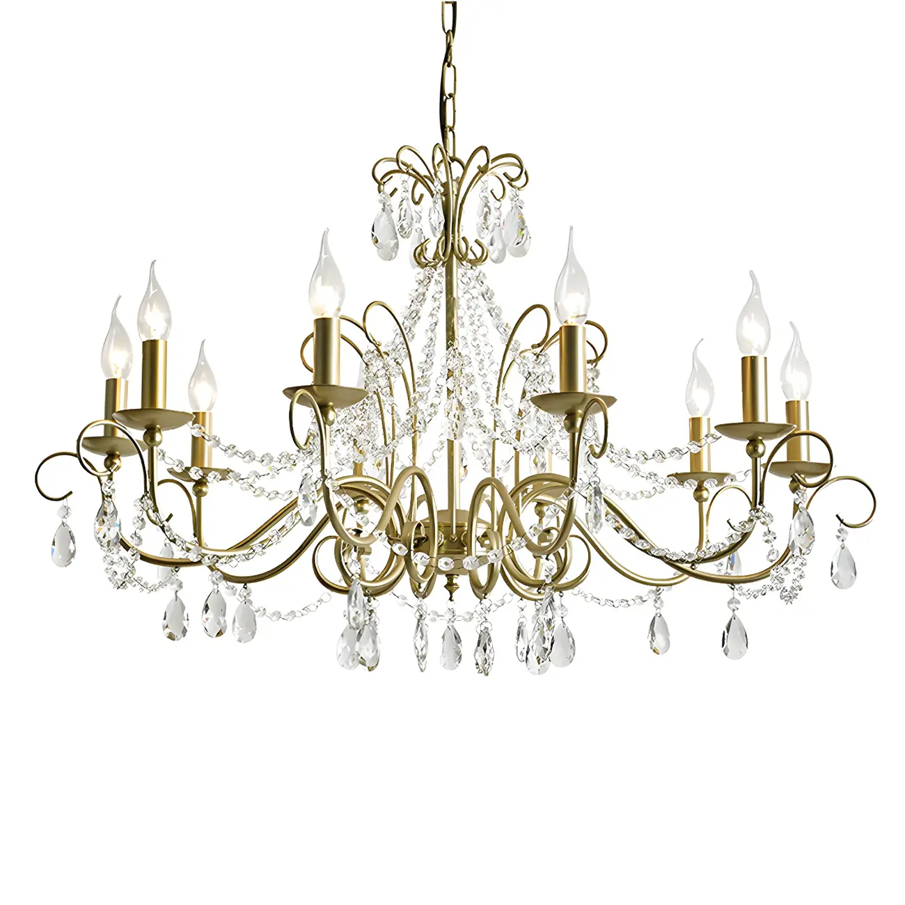 Gold Crystal Metal Elegant Classic Chandelier Light | homeyfad