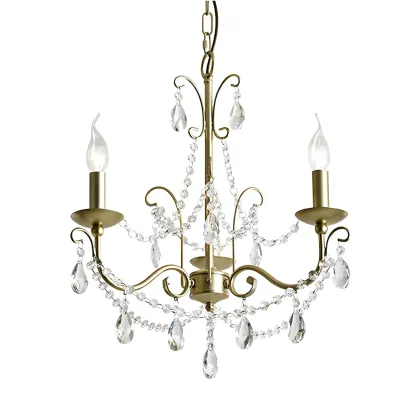 Gold Crystal Metal Elegant Classic Chandelier Light