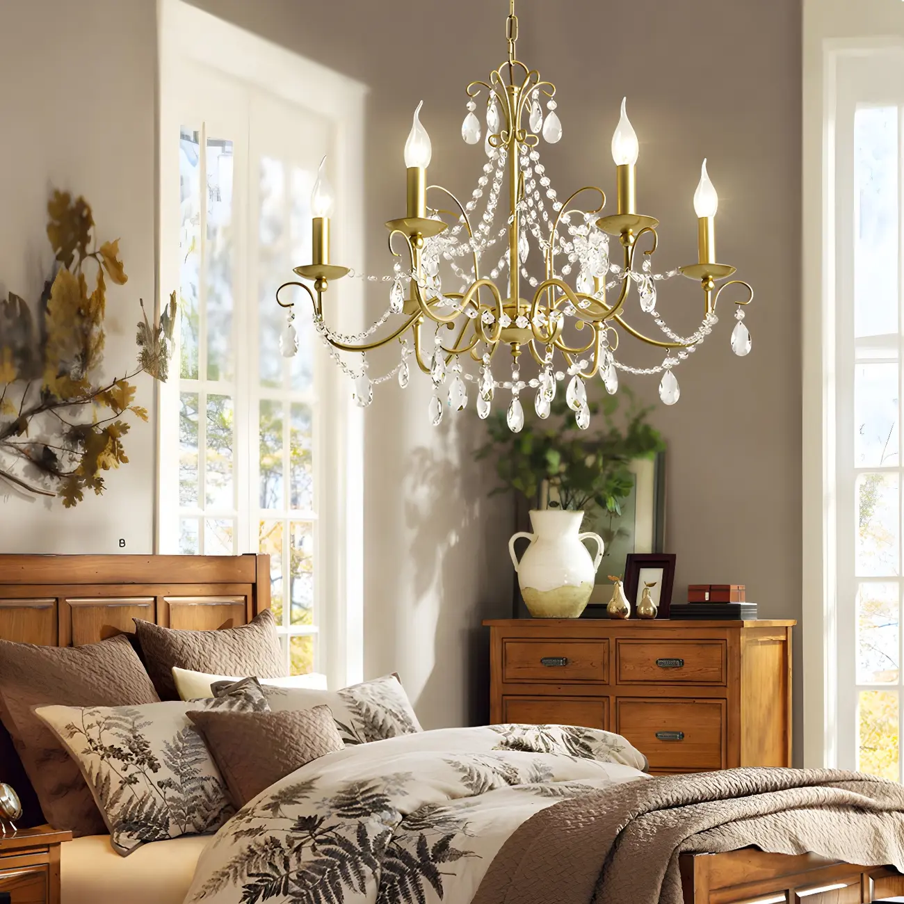 Gold Crystal Metal Elegant Classic Chandelier Light | homeyfad