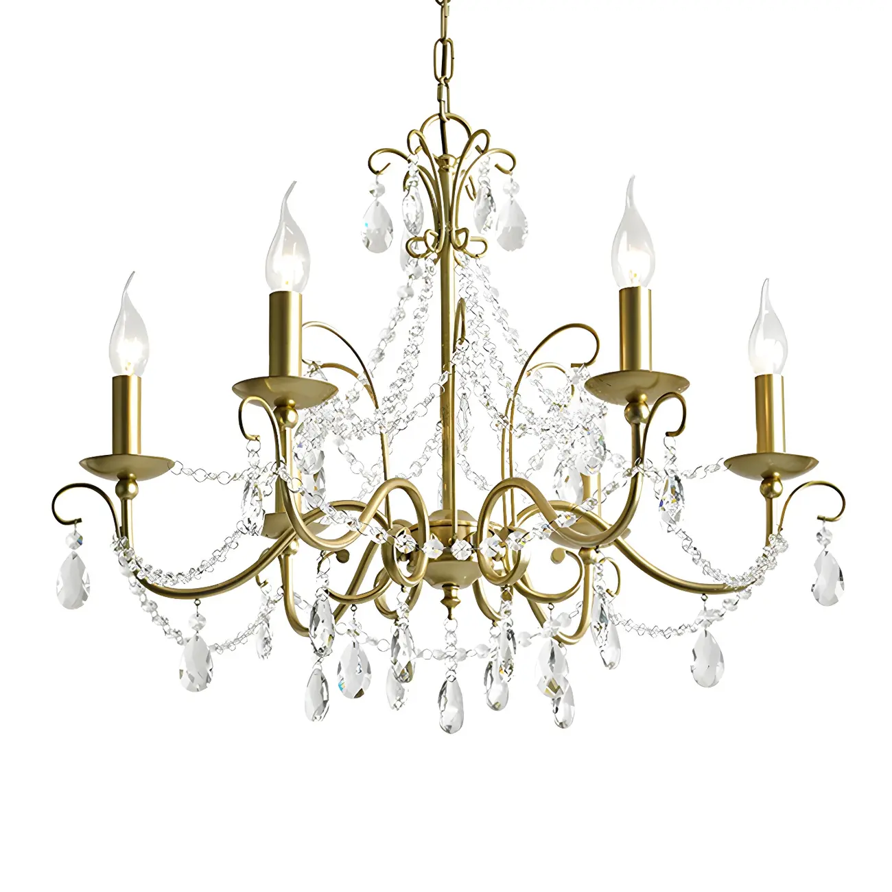 Gold Crystal Metal Elegant Classic Chandelier Light | homeyfad