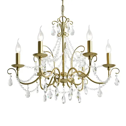 Gold Crystal Metal Elegant Classic Chandelier Light
