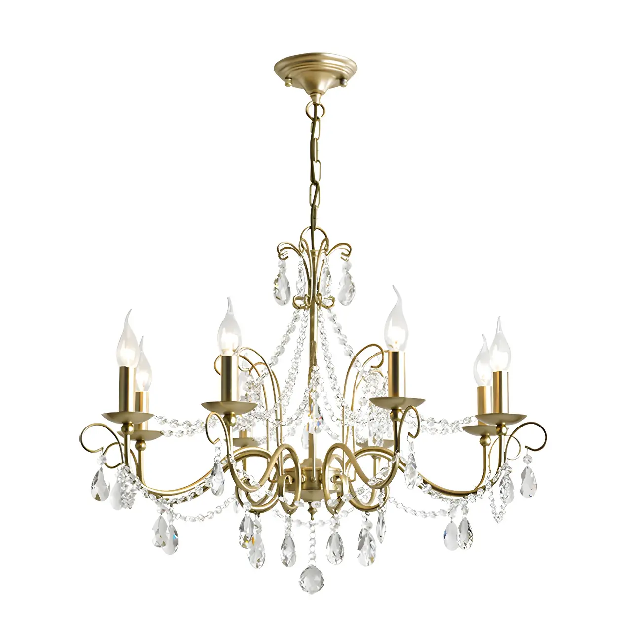 Gold Crystal Metal Elegant Classic Chandelier Light | homeyfad