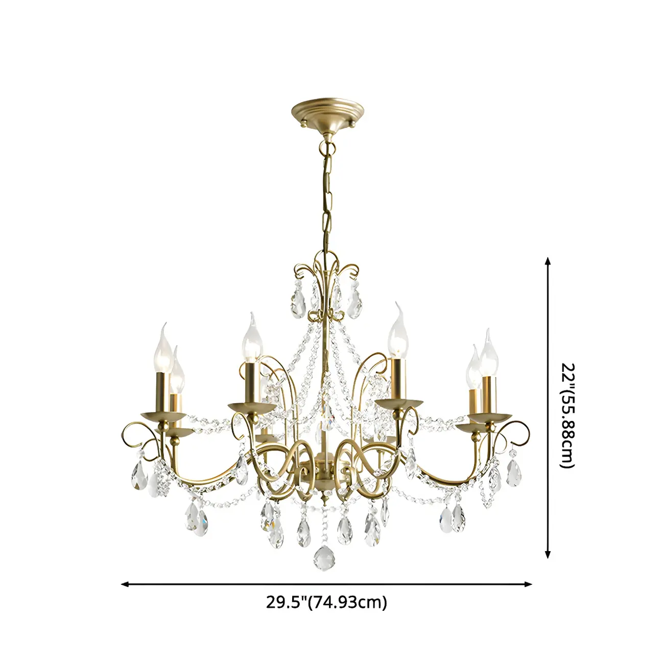 Gold Crystal Metal Elegant Classic Chandelier Light | homeyfad