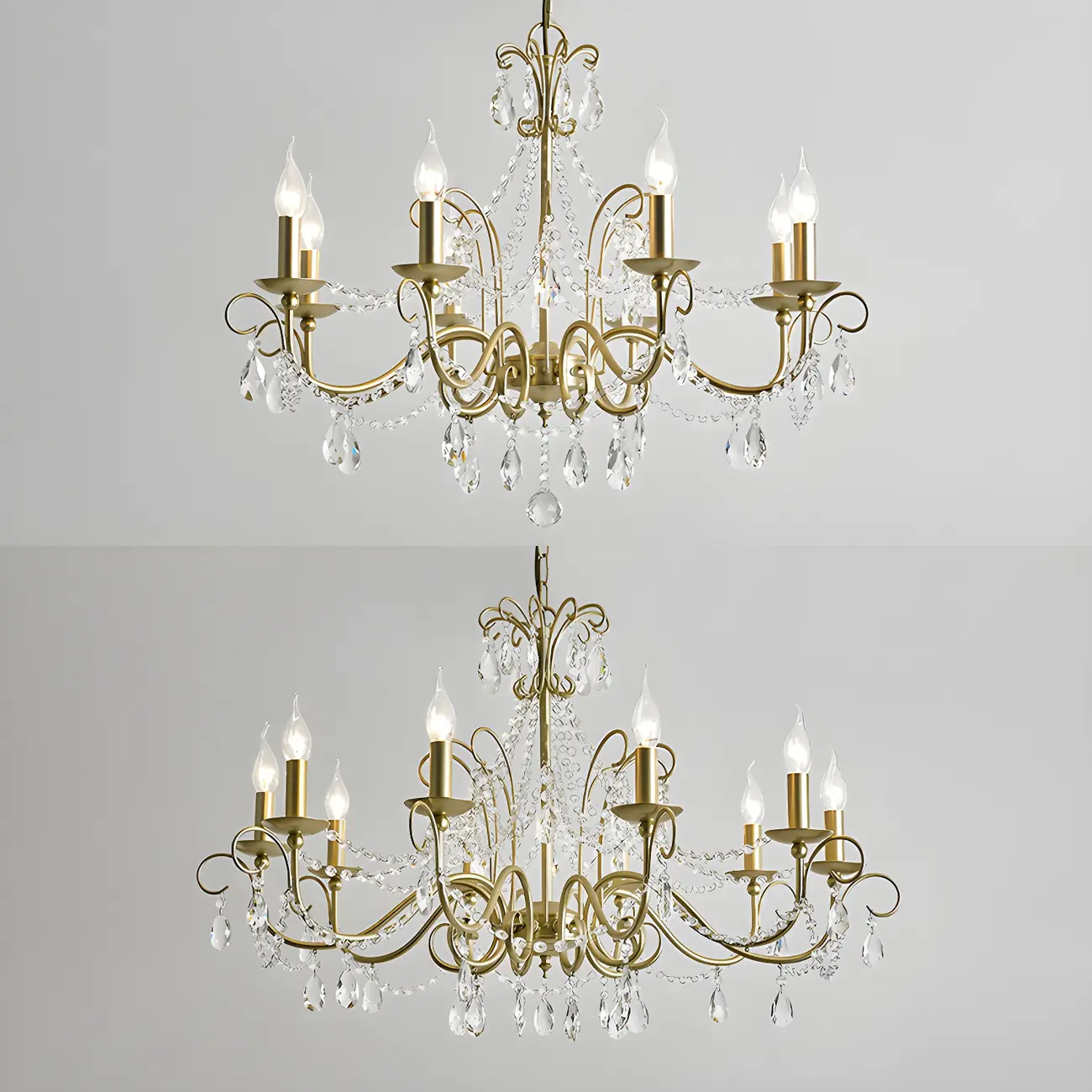 Gold Crystal Metal Elegant Classic Chandelier Light | homeyfad