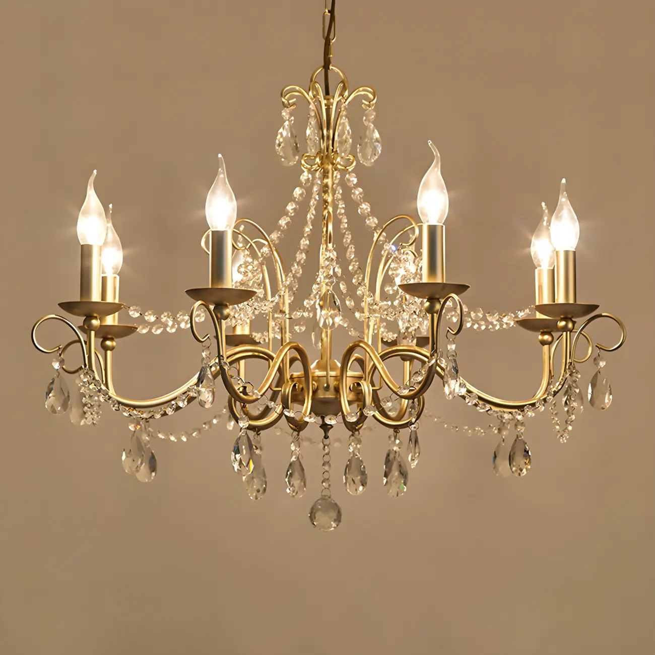 Gold Crystal Metal Elegant Classic Chandelier Light | homeyfad